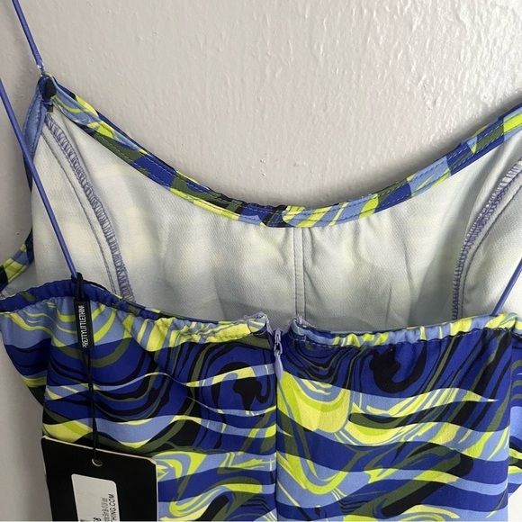 PrettyLittleThing Blue Zebra Print Strappy Corset Bodycon Dress - Picture 14 of 16